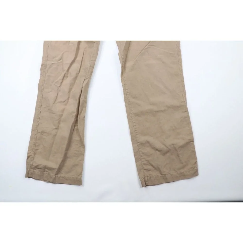 Vintage Banana Republic Mens 36x34 Faded Linen Blend Wide Leg Pants Khaki Brown